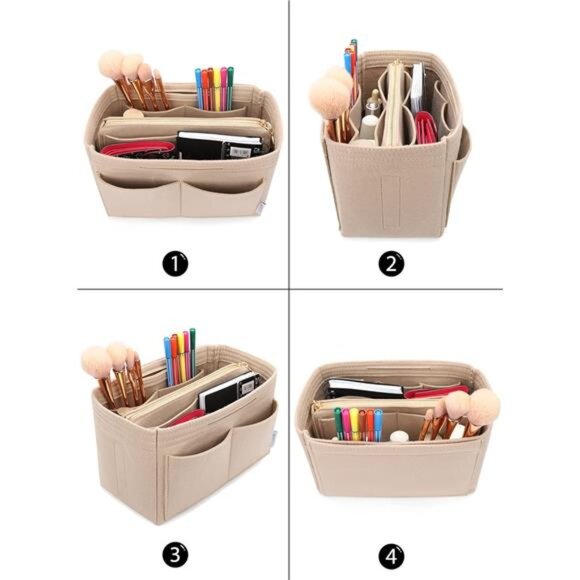 Felt Purse Organizer Insert – Zipper Bag Tote Shaper for Speedy & Neverfull - Picture 4 of 7